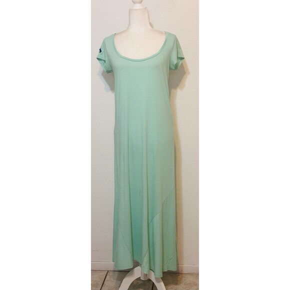 Polo Ralph Lauren Women Size M Mint Green Short Sleeve Maxi Dress Minimalist - Picture 3 of 13